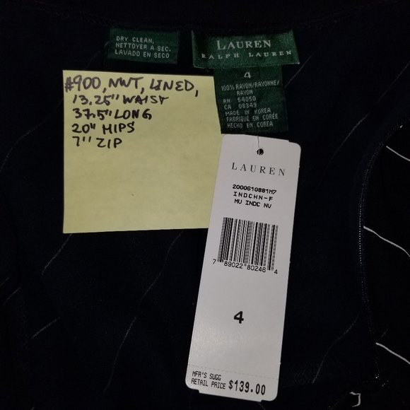 ✅#900 NWT Ralph Lauren Navy Blue White Stripe Skirt - Picture 9 of 16